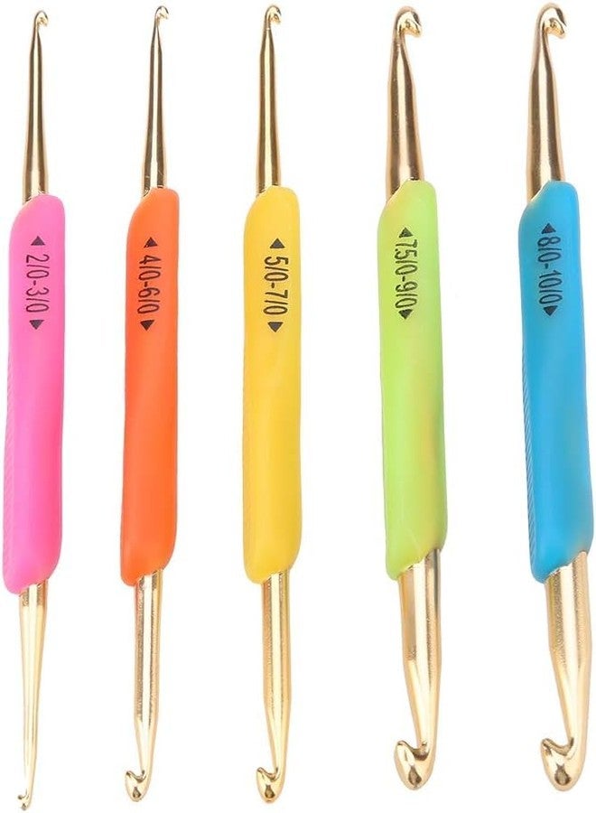 GEMSY Ergonomic Crochet Hook Set - 5 Sizes (2mm-10mm) Colorful Rubber Grip, Metal Yarn Needles for Knitting, DIY Crocheting, Craft Kit, Beginner-Friendly - Image 4